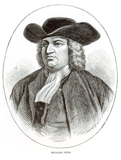 William Penn (1644-1718) engraved by Josiah Wood Whymper by English School